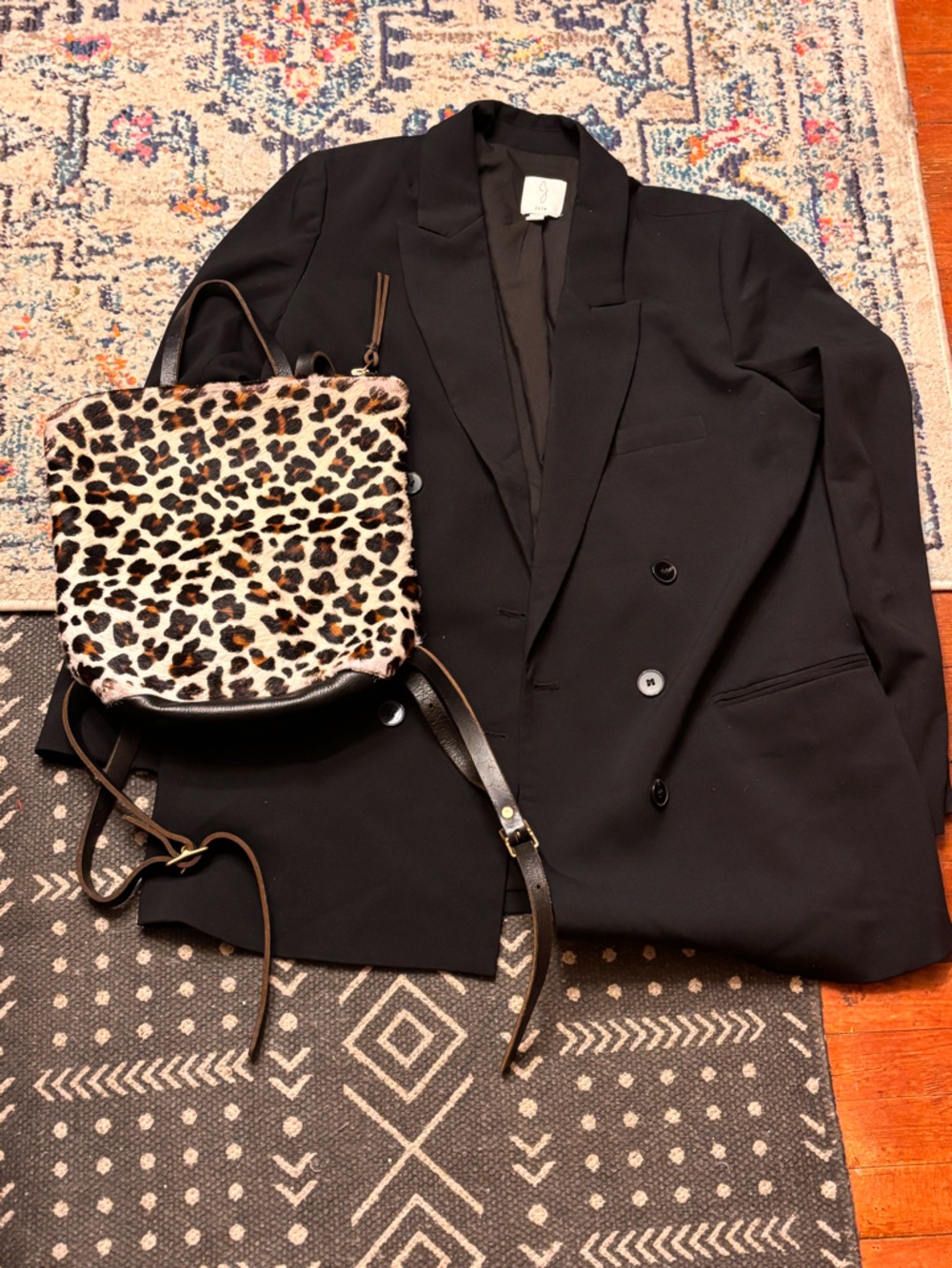 Joie Black Double-Breasted Blazer
